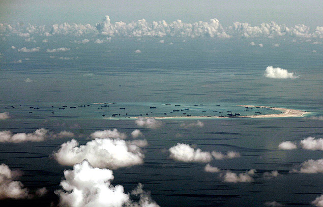 Foto mostra recifes de Mischief, nas ilhas Spratly, no mar do Sul da China, disputadas por vrios pases
