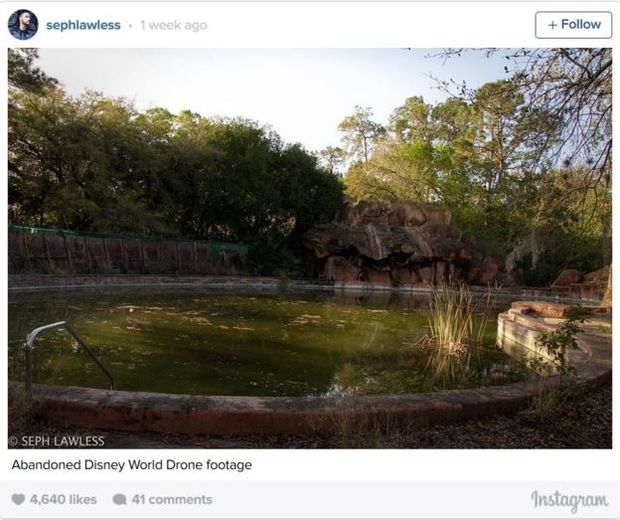  'Vdeo com drone mostrando a Disney World abandonada' 