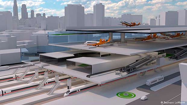 A estrutura do aeroporto "CentAirStation"  dividida em diferentes nveis