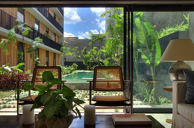 Lounge do novo hotel Villa Amaznia, em Manaus, inaugurado em julho de 2016 pelos donos do Anavilhanas_ Foto:Johannes Compaan/ Divulgacao_