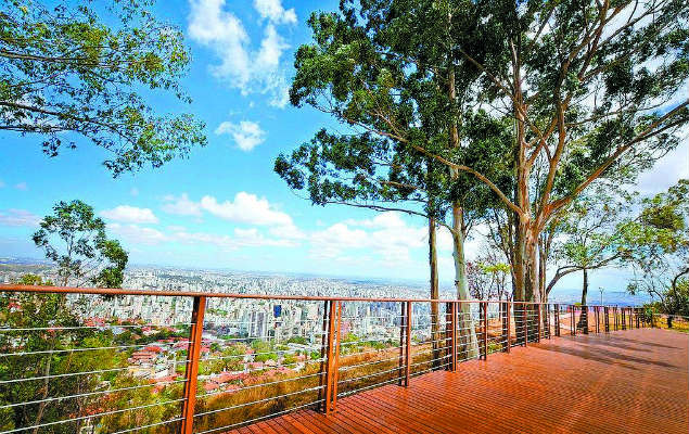Mirante de Mangabeiras, em Belo Horizonte, onde fica a tirolesa inaugurada