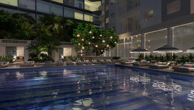 Projeto da nova piscina do Copacabana Palace, que deve ser concluda em agosto