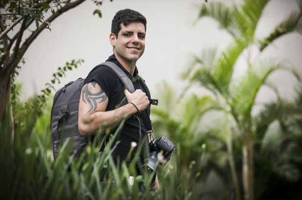Felipe Vazami, 28, decidiu viajar sozinho de S�o Paulo at� o M�xico de carona 
