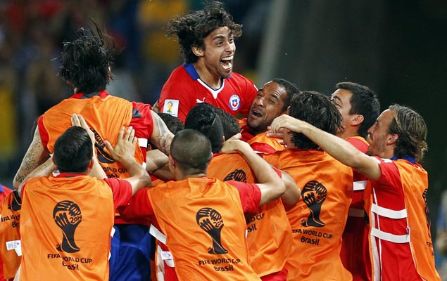 Valdivia festeja el segundo gol de Chile en la victoria sobre Austrlia