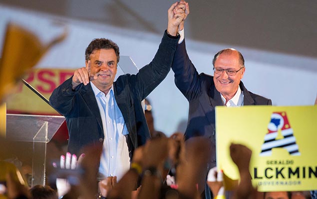 Acio Neves e Alckmin na conveno do PSDB paulista