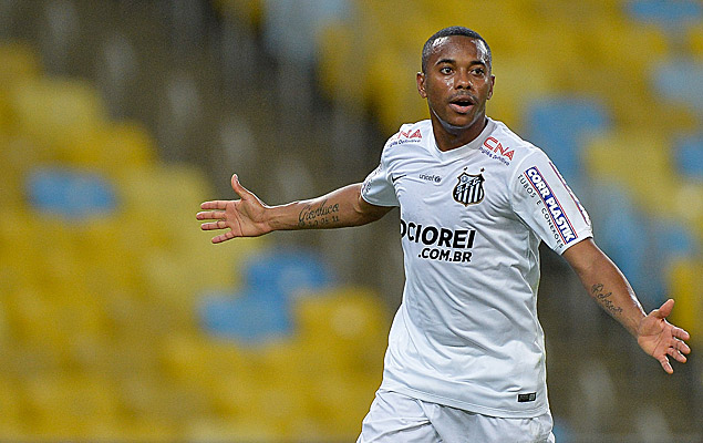 Robinho comemora gol marcado sobre o Botafogo nesta quarta (1)