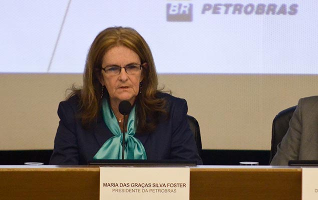 A presidente da Petrobras, Graça Foster, durante coletiva na empresa nesta segunda-feira no Rio