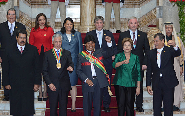  Cerimnia de posse do presidente da Bolvia, Evo Morales, 55, em La Paz, capital da Bolvia, nesta quinta-feira (22). 
