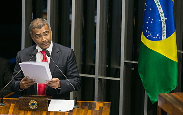 Romrio, ex jugador de la seleccin brasilea y actual senador