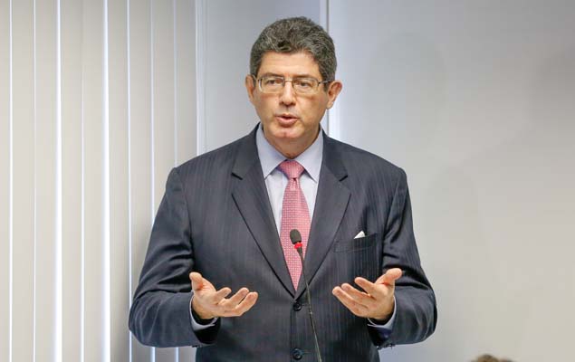 O ministro da Fazenda, Joaquim Levy, durante evento sobre o Pis/Cofins em Brasília