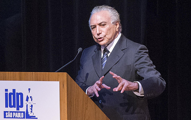 O vice-presidente da Repblica e lder do PMDB, Michel Temer, durante evento em So Paulo