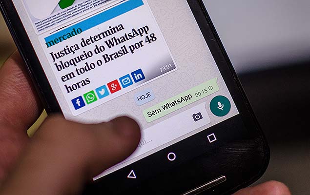 Por ordem da Justia, operadoras bloqueiam WhatsApp em todo o Brasil por 48 horas, a partir de 0h desta quinta-feira