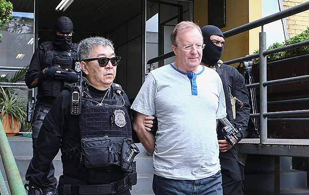Ademir Auada realiza exame de corpo de delito no IML em Curitiba, nesta sexta-feira (29). Ele estava no Panam e foi preso nesta quinta (28) no aeroporto de Guarulhos (SP), durante a 22 fase da Lava Jato, denominada Operao Triplo X.
