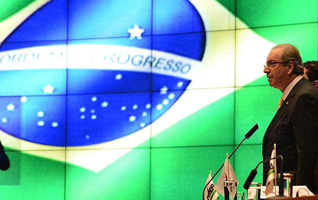 Eduardo Cunha preside sesso para homenagear os 50 anos do Partido do Movimento Democrtico Brasileiro (PMDB), em Braslia (DF)