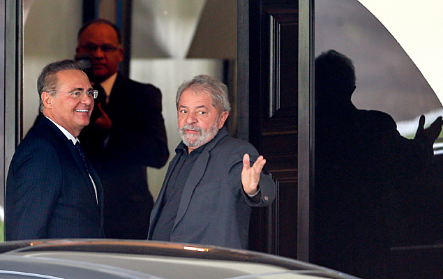 Renan Calheiros (PMDB-AL), president of the Senate, and former president Lula da Silva