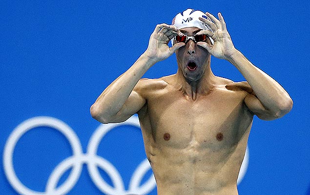 O americano Michael Phelps durante prova dos 200 m borboleta no centro aqutico do Parque Olmpico do Rio, nesta segunda-feira