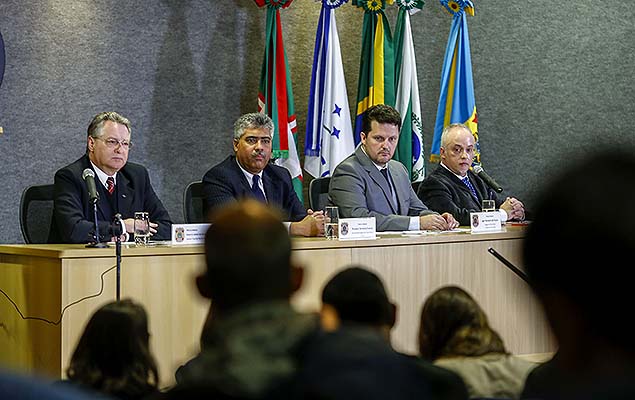 Coletiva sobre a 34ª fase da Lava Jato, denominada Operação Arquivo X, na sede da Superintendência da Polícia Federal, em Curitiba (PR)