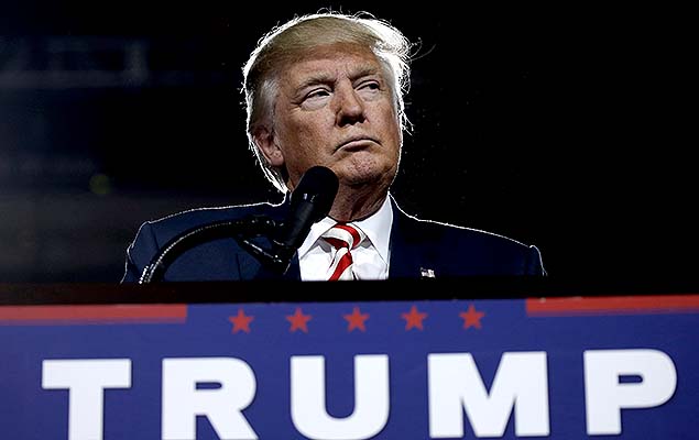 Donald Trump, candidato republicano  Presidncia dos EUA, em comcio de campanha em Prescott Valley, no Arizona (EUA)