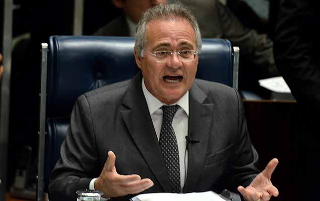 O presidente do Senado Renan Calheiros comanda sesso do Senado