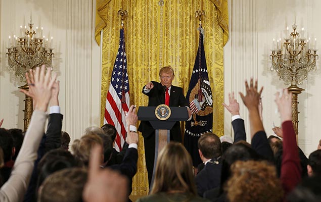 Presidente dos EUA, Donald Trump, concede entrevista coletiva  imprensa na Casa Branca, em Washington