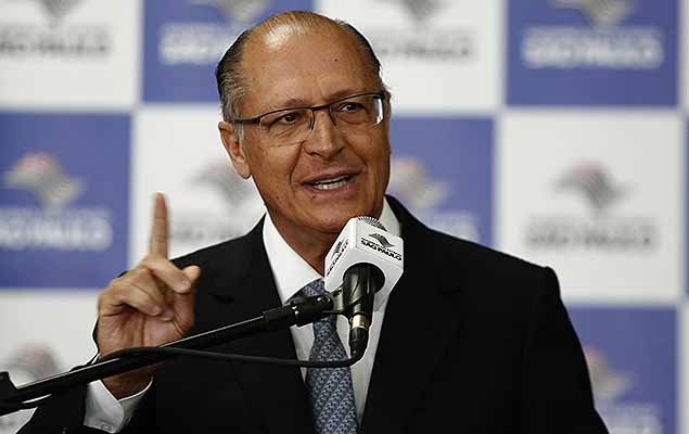 O Governador Geraldo Alckmin durante lanamento do novo aplicativo da Nota Fiscal Paulista, no Palcio dos Bandeirantes, na manh desta quinta-feira, 09.