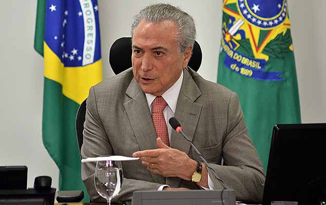 O presidente Michel Temer durante reunião do Conselho Nacional do SESI, no Palácio do Planalto em Brasília.