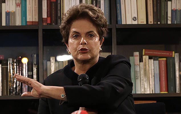 A ex-presidente Dilma Rousseff durante entrevista na Fundao Jos Saramago, em Lisboa (Portugal), nesta tera-feira