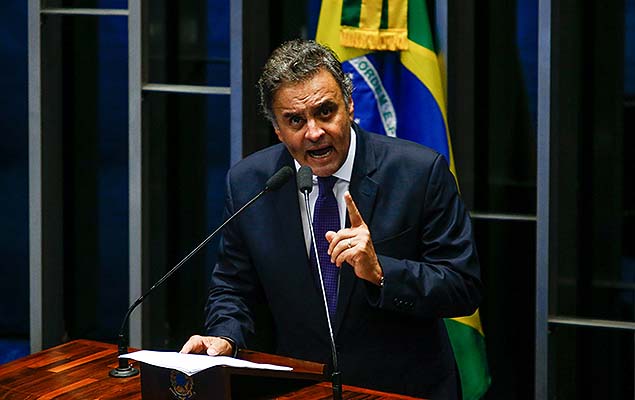 Aécio Neves se defende das acusações de ter recebido propina da Odebrecht em uma conta bancária em Nova York, em Brasília