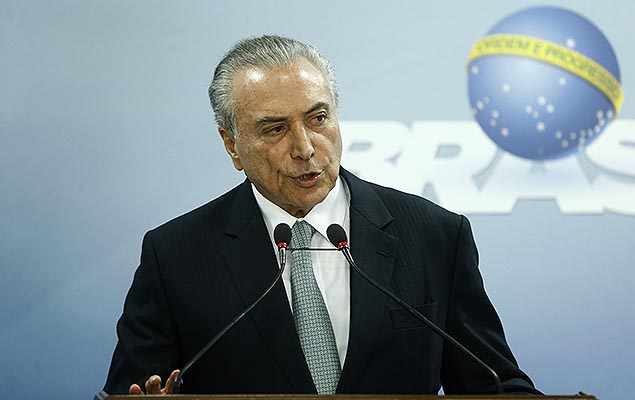 Presidente Michel Temer diz que não irá renunciar à Presidência durante pronunciamento no Palácio do Planalto, em Brasília