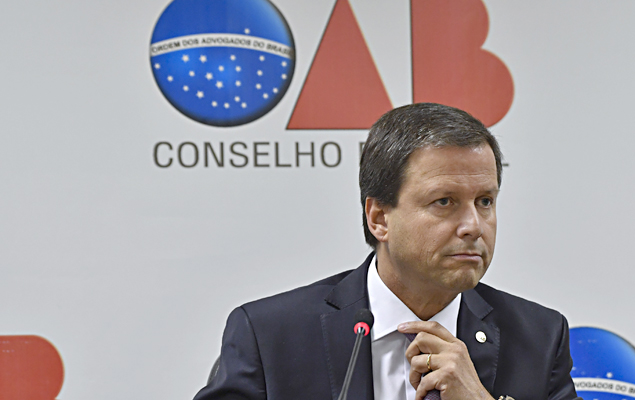  O presidente da OAB (Ordem dos Advogados do Brasil), Claudio Lamachia, durante coletiva de imprensa, em Braslia (DF)