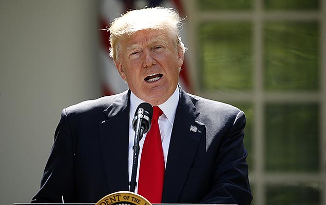 Presidente americano, Donald Trump, anuncia a retirada dos EUA do Acordo de Paris sobre a mudana climtica