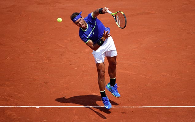 O tenista espanhol Rafael Nadal enfrenta Nikoloz Basilashvili, daGergia, na 3 rodada de Roland Garros, em Paris, nesta sexta