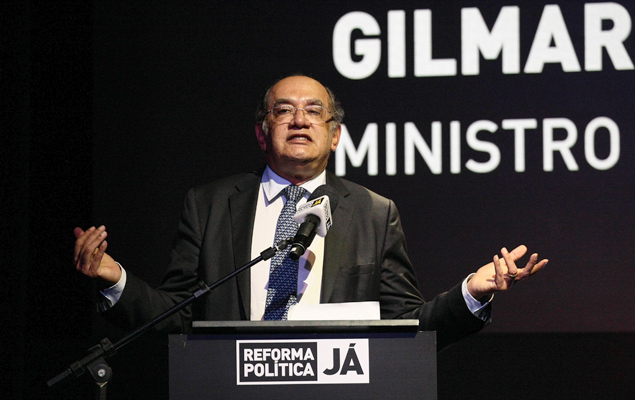 O ministro do STF Gilmar Mendes durante palestra 'Reforma Poltica J!', organizada pela Fiesp, na av. Paulista, em So Paulo (SP)