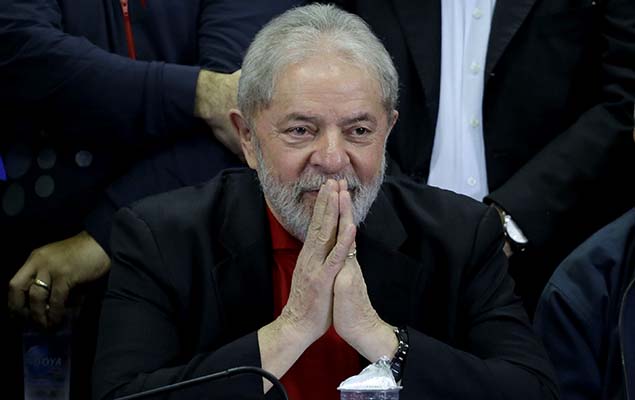 Ex-presidente Lula fala sobre a sua condenao na Lava Jato na sede do Partido dos Trabalhadores, em So Paulo, nesta quinta 