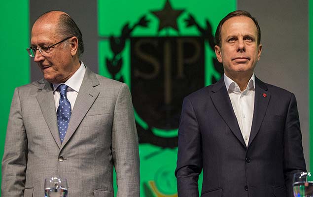 Governador Geraldo Alckmin e o prefeito Joo Doria em cerimnia de prmio da Fundao Bunge