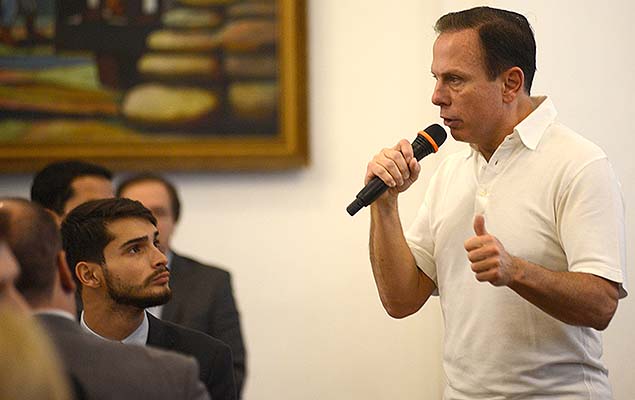 O prefeito de So Paulo Joo Doria discursa na Associao Comercial do Par, em outubro deste ano
