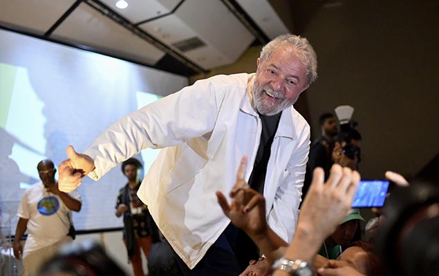 O ex-presidente Lula participa da Expocatadores 2017, no Centro de Convenes Ulisses Guimares, em Braslia, nesta quarta