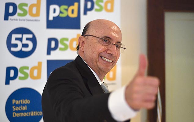 Henrique Meirelles rene jornalistas na sede de seu partido, o PSD, em Braslia, para falar sobre uma possvel pr-candidatura  Presidncia