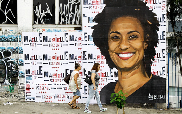 Un mes despus de su asesinato, Sao Paulo recuerda a Marielle Franco