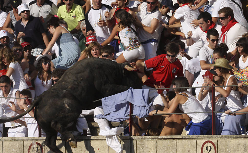 Touro Invade Arquibancada Durante Tourada 04 05 2018 Mundo