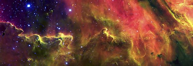 Com base em imagens feitas pelo telescópio Gemini Sul, no Chile, astrônomos argentinos produzem foto colorida da nebulosa Lagoon