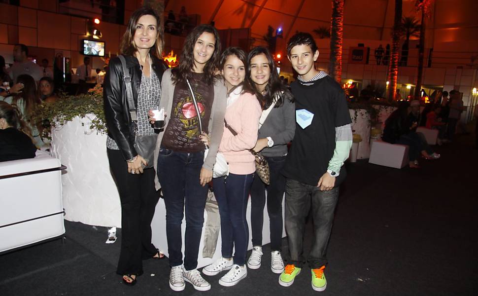 Fátima Bernardes e família no Rock in Rio