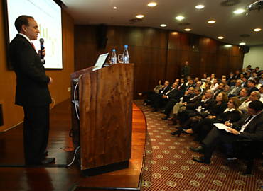 O presidente da Vale, Murilo Ferreira, durante palestra para investidores realizada na Apimec-MG, em Belo Horizonte