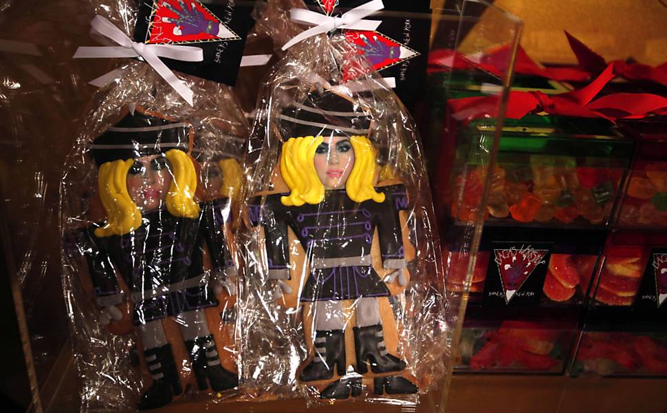 Biscoito em formato de Lady Gaga à venda na loja