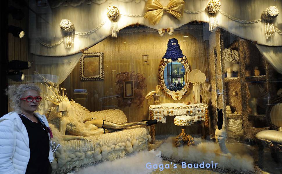 Vitrine dedicada à Lady Gaga