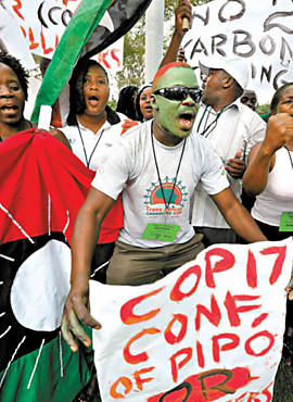 Ativistas africanos na conferência do clima em Durban