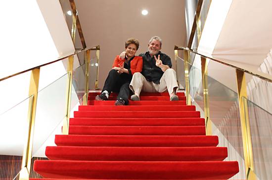 Dilma e Lula no Palcio da Alvorada, na noite da eleio de 2010
