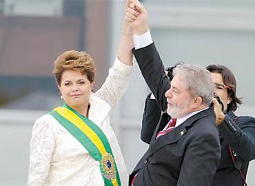 Dilma Rousseff e Lula na posse da presidente, em 1 de janeiro