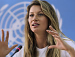 Embaixadora da boa vontade da ONU, Gisele participa de coletiva de imprensa sobre energia sustentável