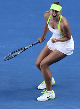 Sharapova vibra aps ganhar ponto contra a tcheca Petra Kvitova